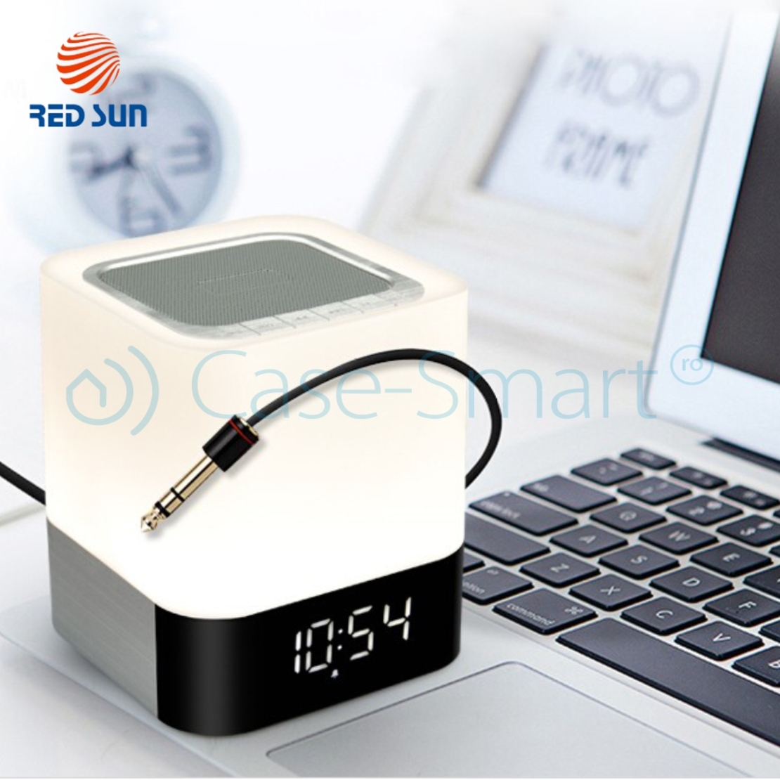 Boxa portabila si lampa Red Sun DY-28 cu touch, ceas alarma si Bluetooth
