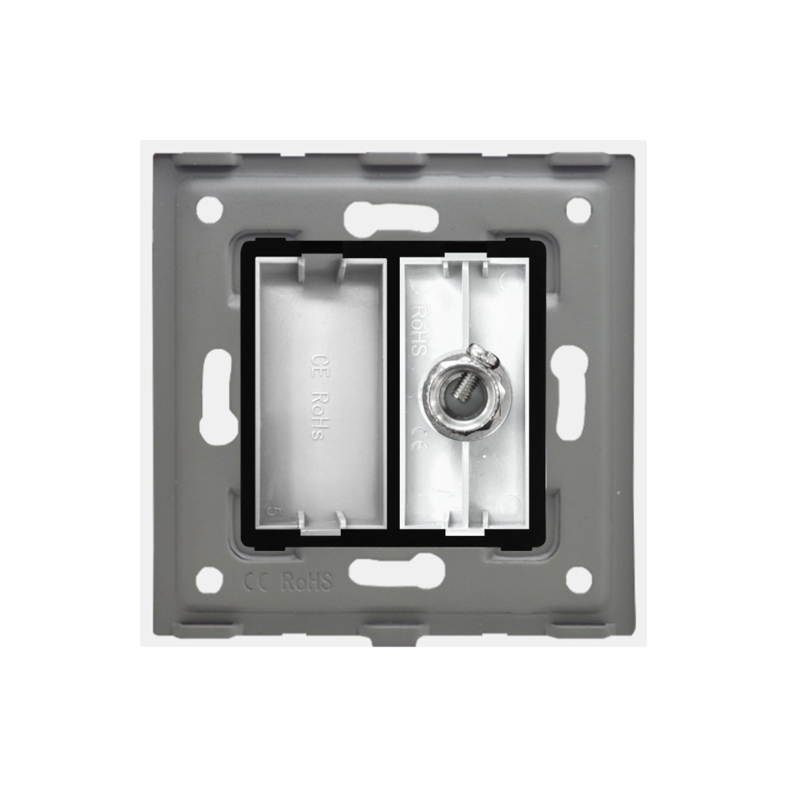 Priza TV Satelit cu Rama din Sticla LUXION, alb