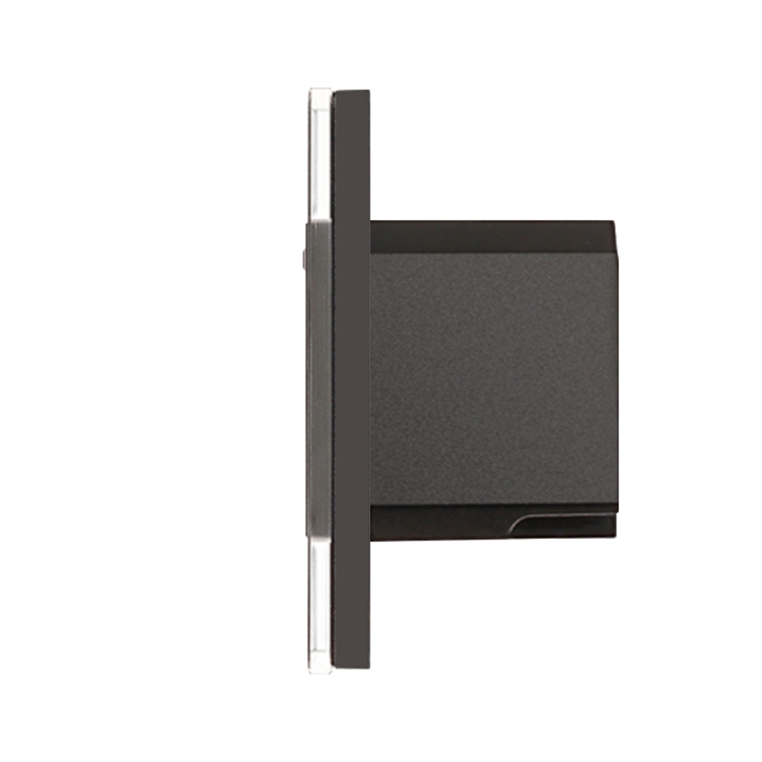 Priza Simpla Wi-Fi cu Monitorizare Consum, cu Rama din Sticla LUXION, negru