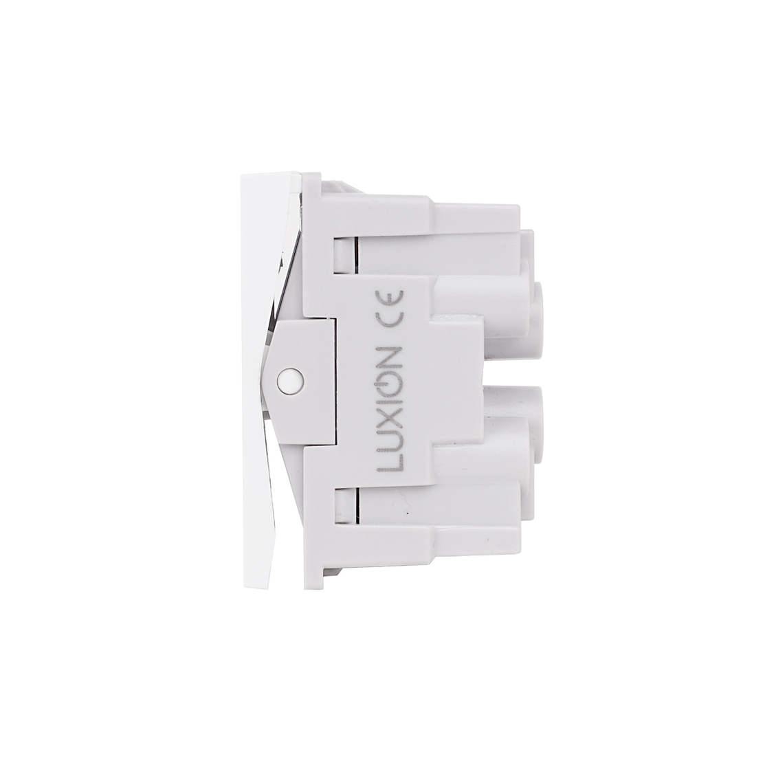 Modul Intrerupator Dublu Cap-Scara Mecanic 2M / 1M LUXION, Standard Italian, alb