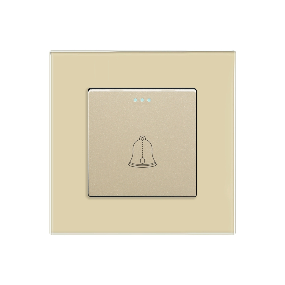 Buton de Sonerie Mecanic LUXION cu Rama din Sticla, auriu