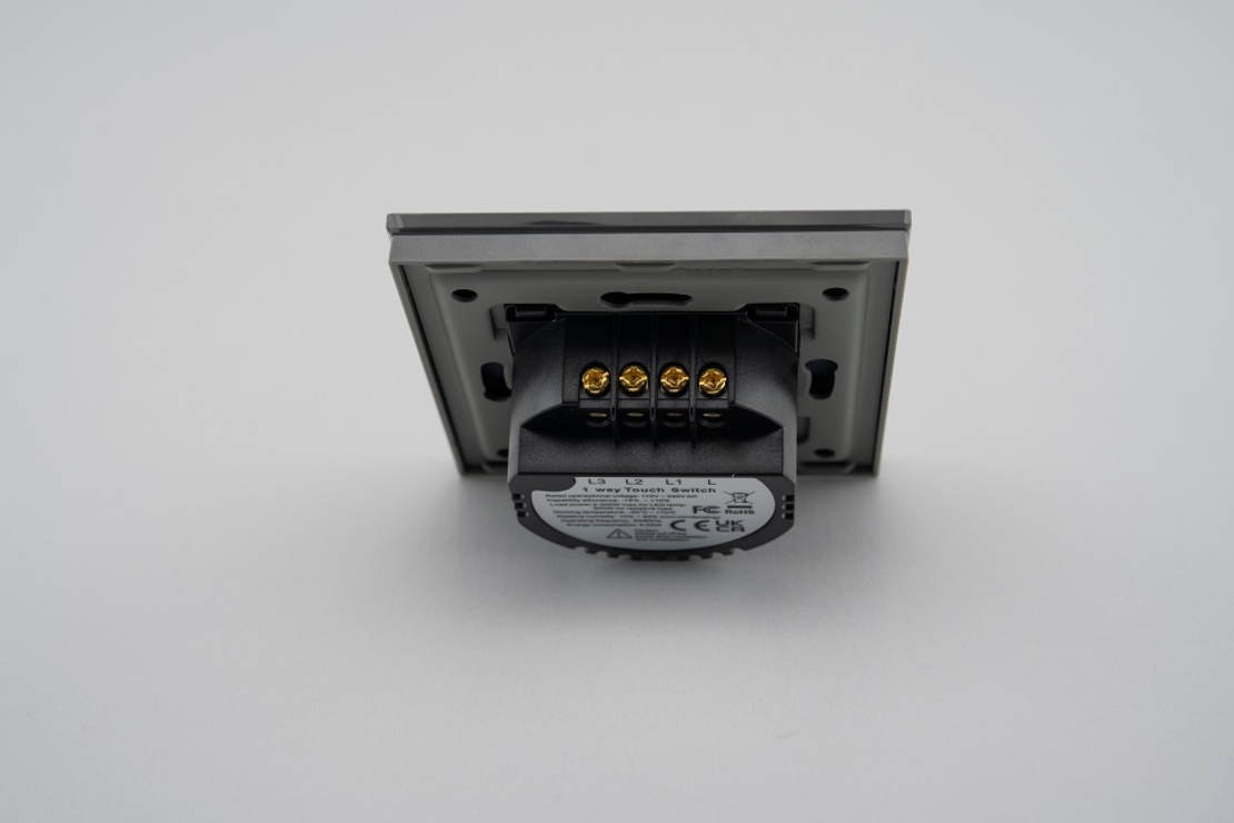 Intrerupator Triplu cu Touch din Sticla LUXION, 500W, gri