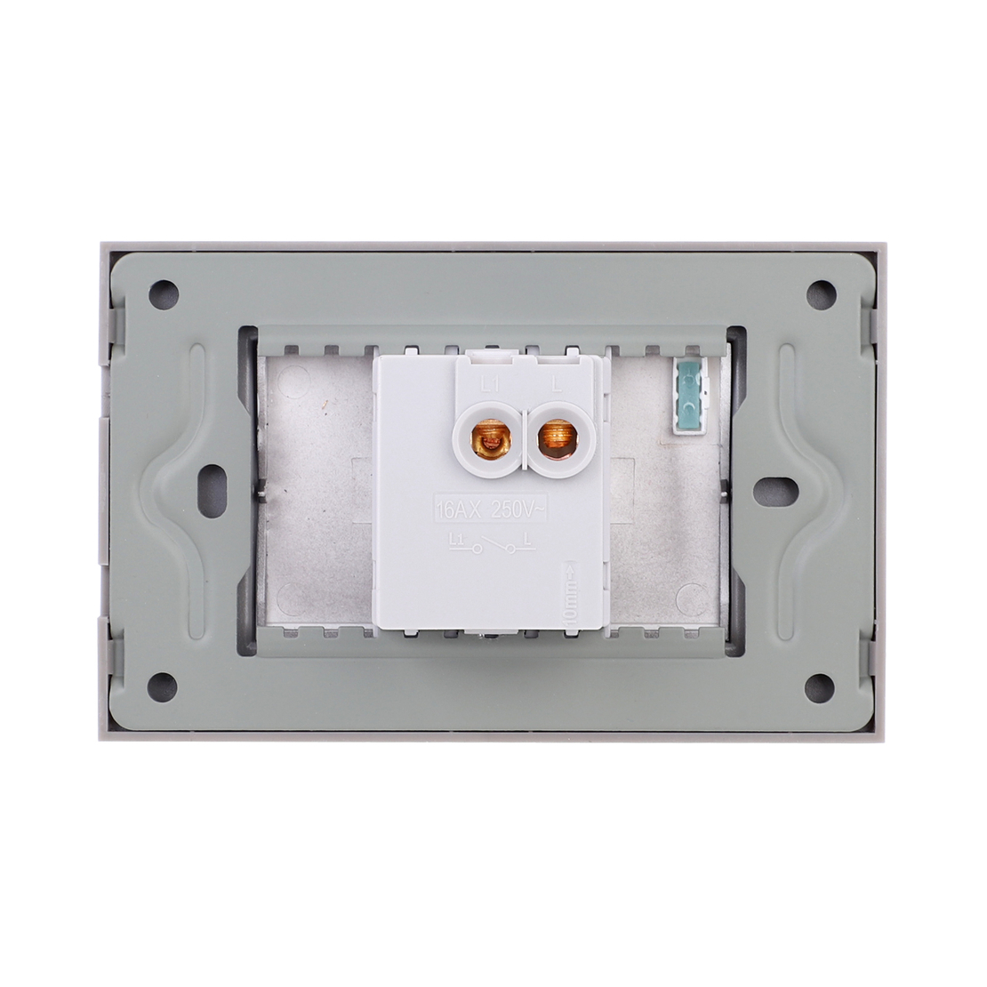 Intrerupator cu Revenire (Sonerie) Mecanic LUXION cu Rama din Sticla, Standard Italian, 3M, gri