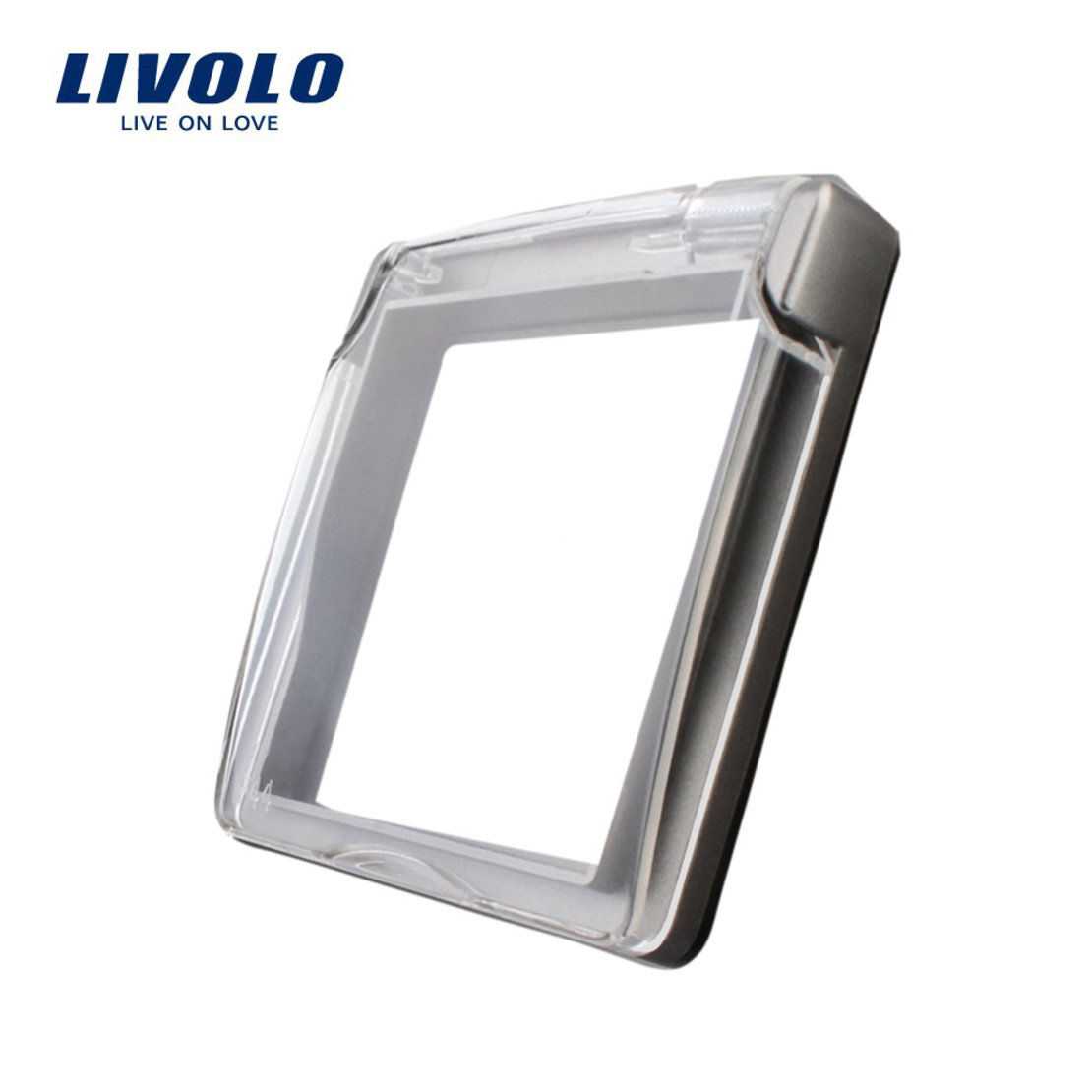 Capac de protectie rezistent la apa pentru prizele din sticla Livolo, gri