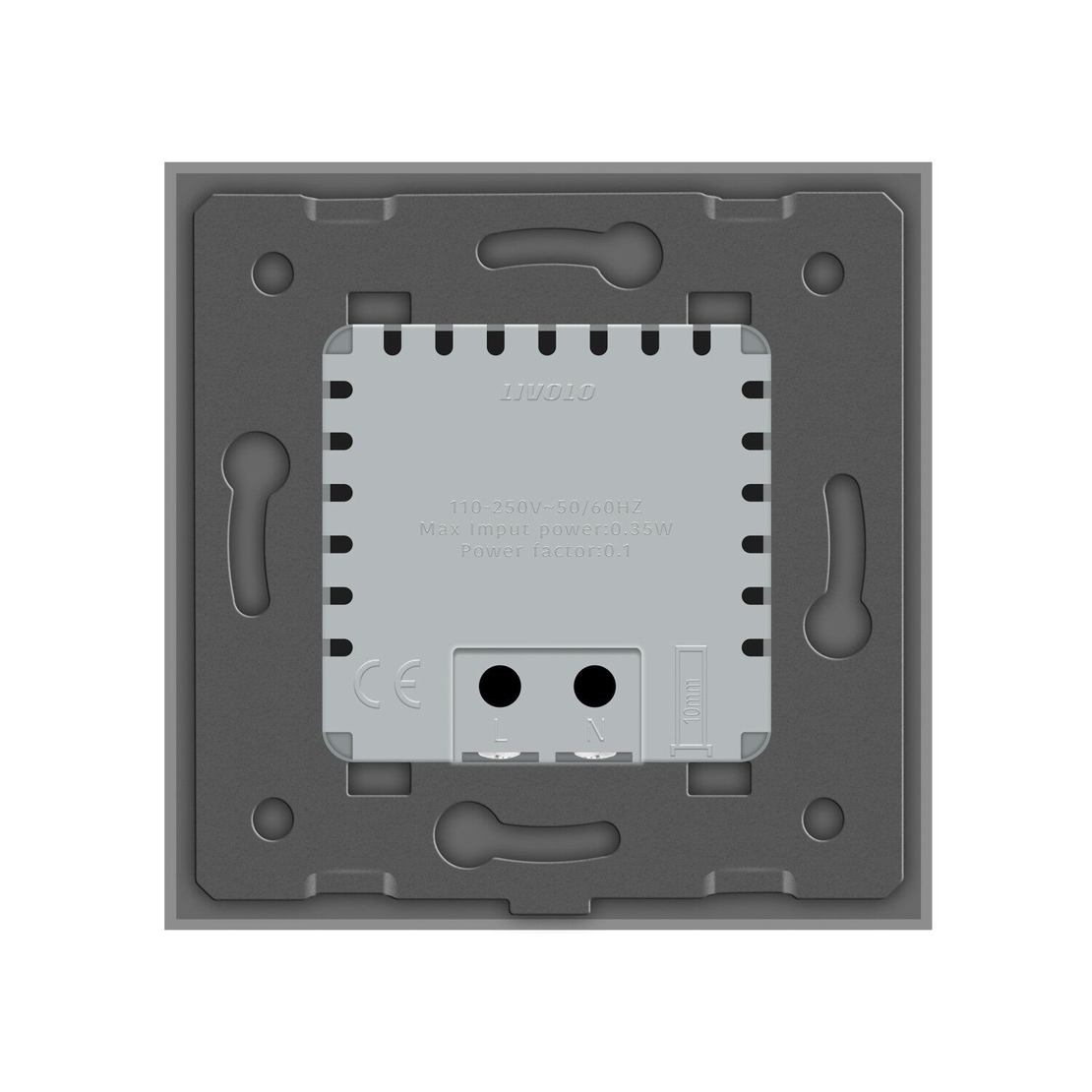 Lampa de veghe LED Livolo cu rama din sticla, gri