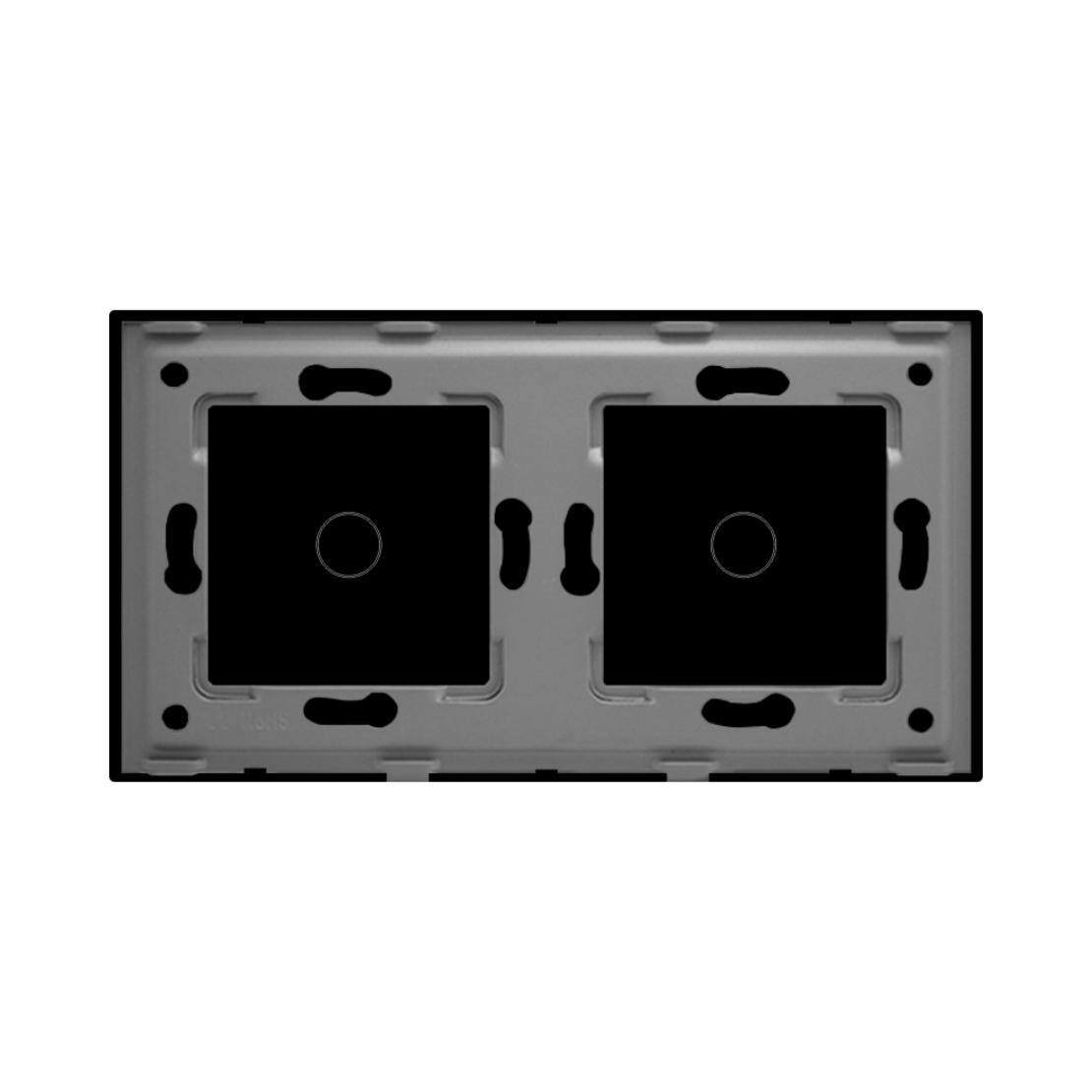 Panou Intrerupator Simplu + Simplu cu Touch Din Sticla LUXION, negru