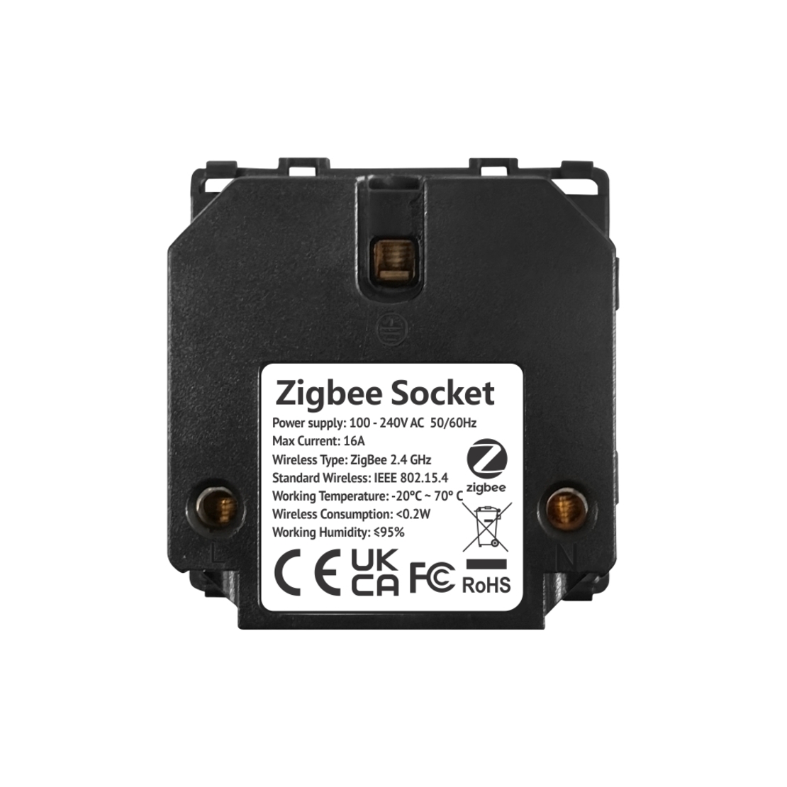 Modul Priza Inteligenta cu Protocol Zigbee Fara Rama Din Sticla LUXION, negru