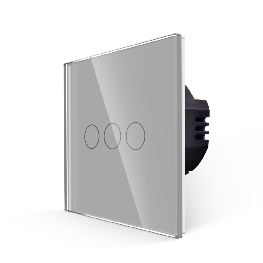 Intrerupator Triplu cu Touch din Sticla LUXION, gri