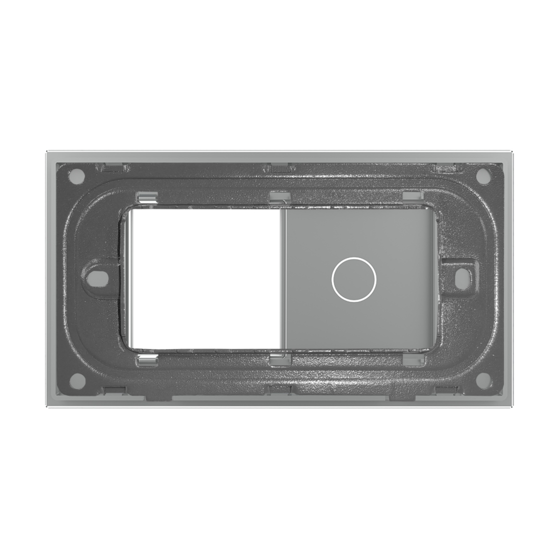 Panou Intrerupator Simplu cu Priza LIVOLO din Sticla, Standard Italian - 4M, gri