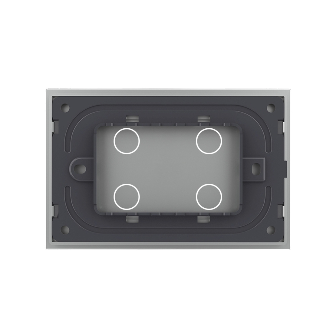 Panou intrerupator cvadruplu cu touch Livolo din sticla, standard Italian - Serie noua, gri