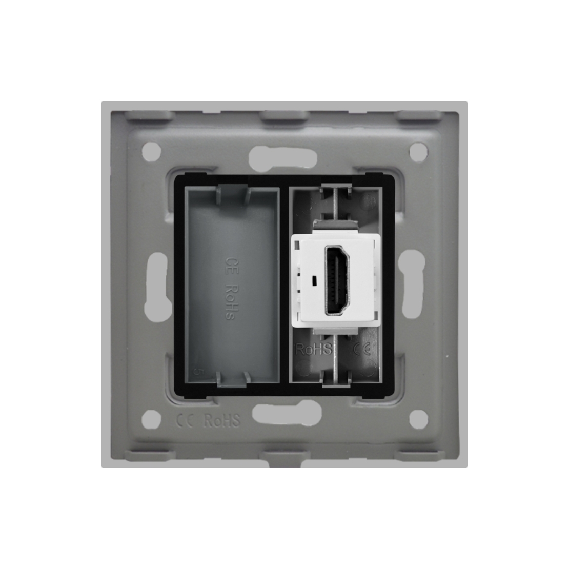 Priza HDMI cu Rama din Sticla LUXION, gri