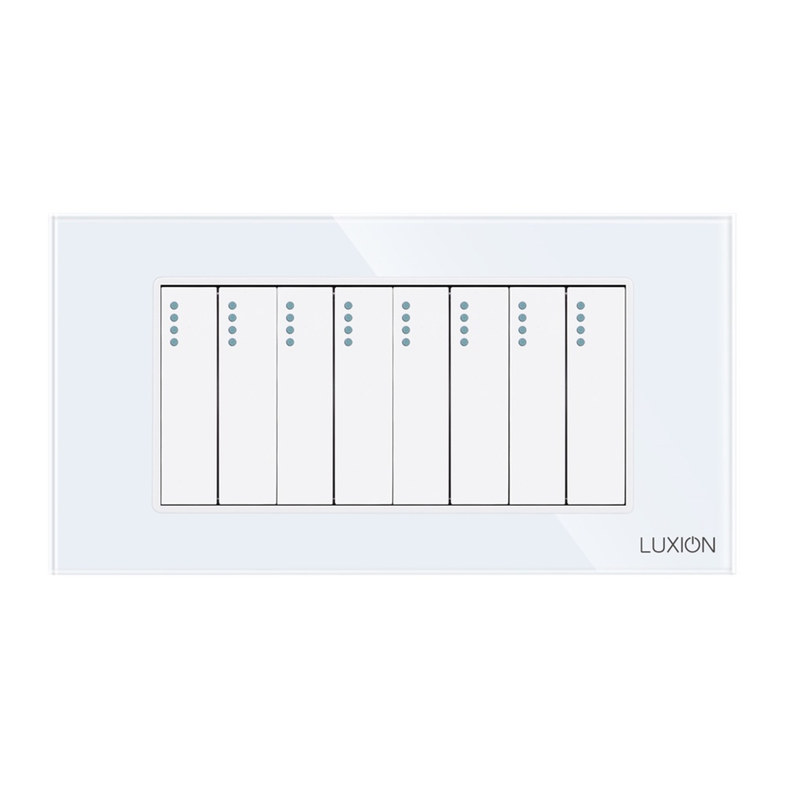 Intrerupator Mecanic 8 Posturi LUXION cu Rama din Sticla, Standard Italian, 4M, alb
