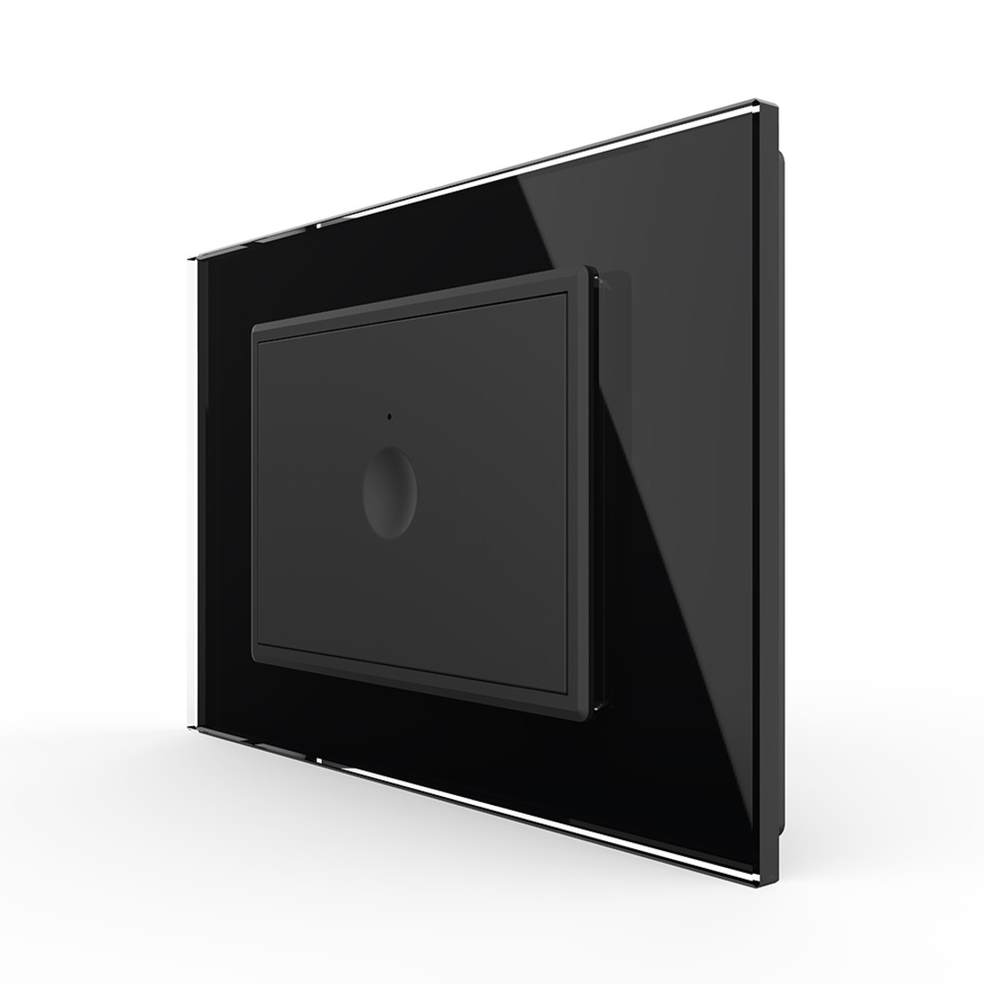 Intrerupator simplu cu touch Livolo cu rama din sticla, standard Italian - Serie noua, negru