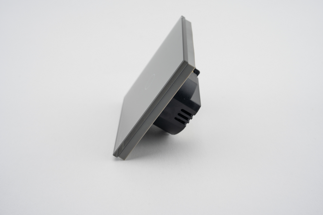 Intrerupator Simplu cu Touch din Sticla LUXION, 500W, gri