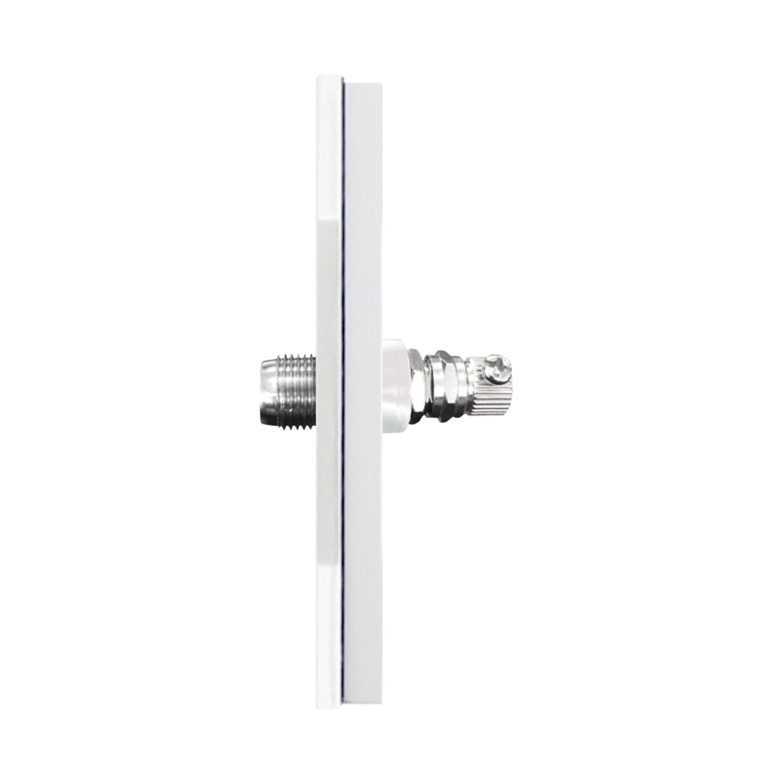 Priza TV Satelit cu Rama din Sticla LUXION, alb