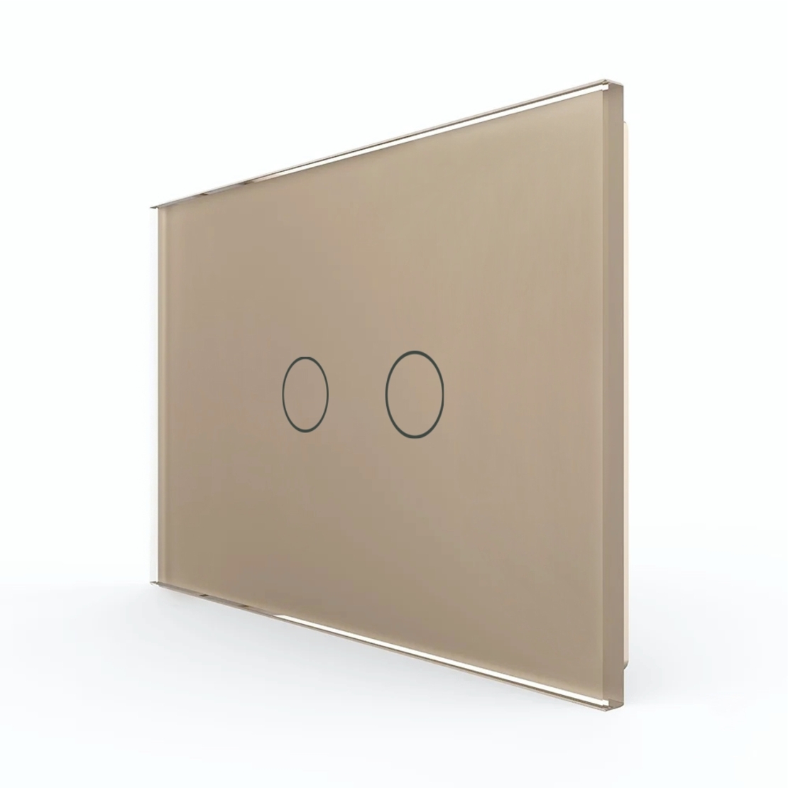 Panou Intrerupator Dublu cu Touch LIVOLO Din Sticla, Standard Italian, auriu