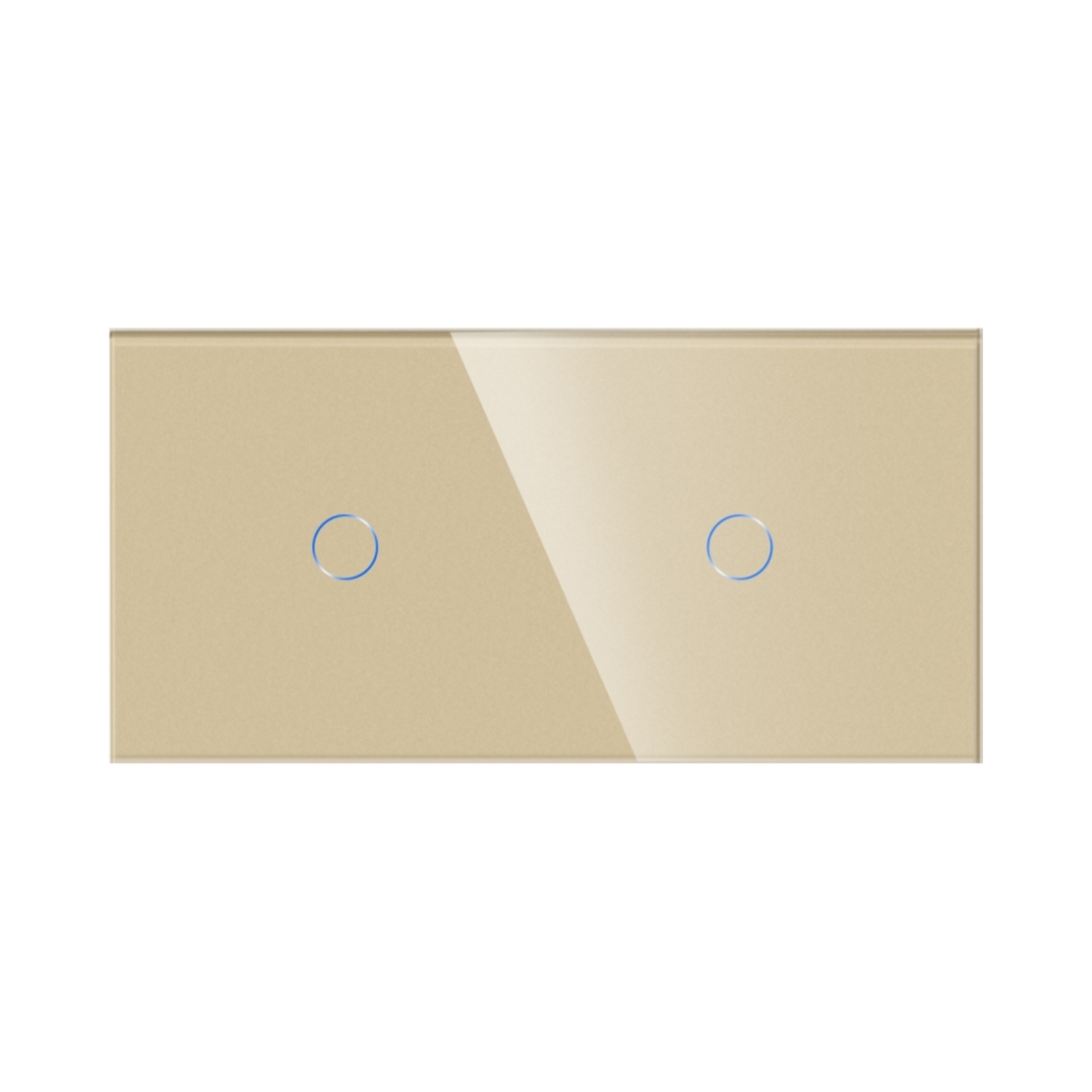 Intrerupator Simplu + Simplu cu Touch din Sticla LUXION, auriu