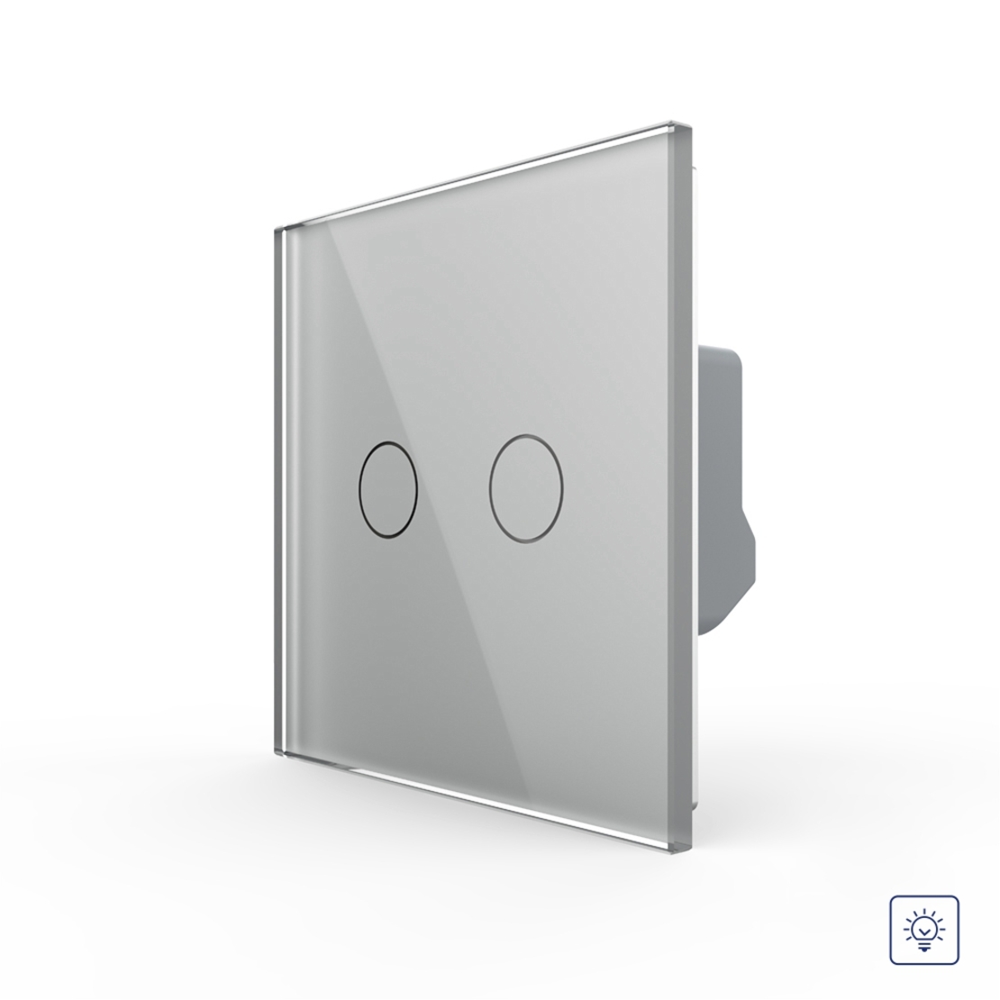 Intrerupator Dublu cu Variator LIVOLO cu Touch Din Sticla - Serie Noua, gri