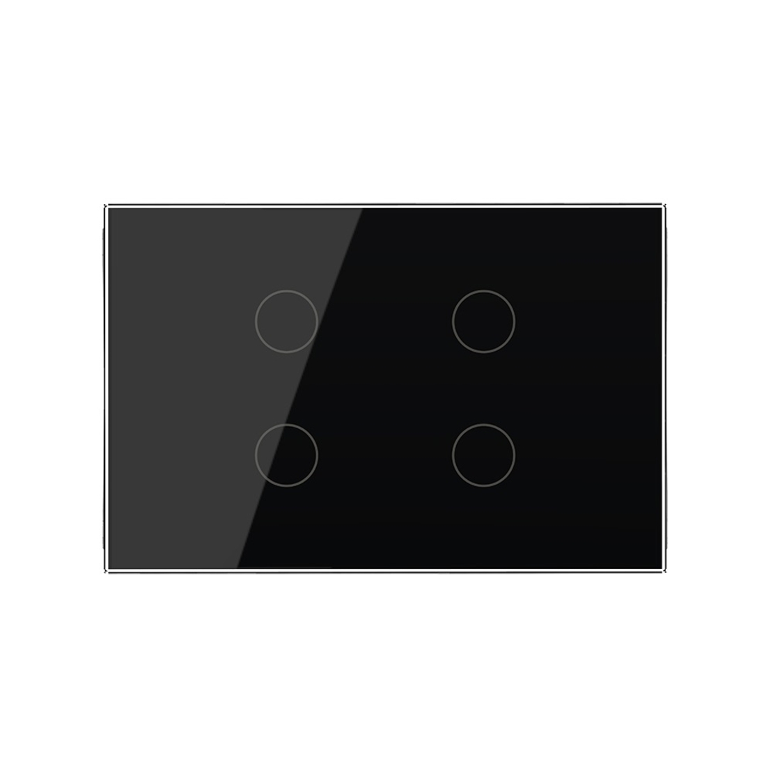 Panou intrerupator cvadruplu cu touch Livolo din sticla, standard Italian - Serie noua, negru