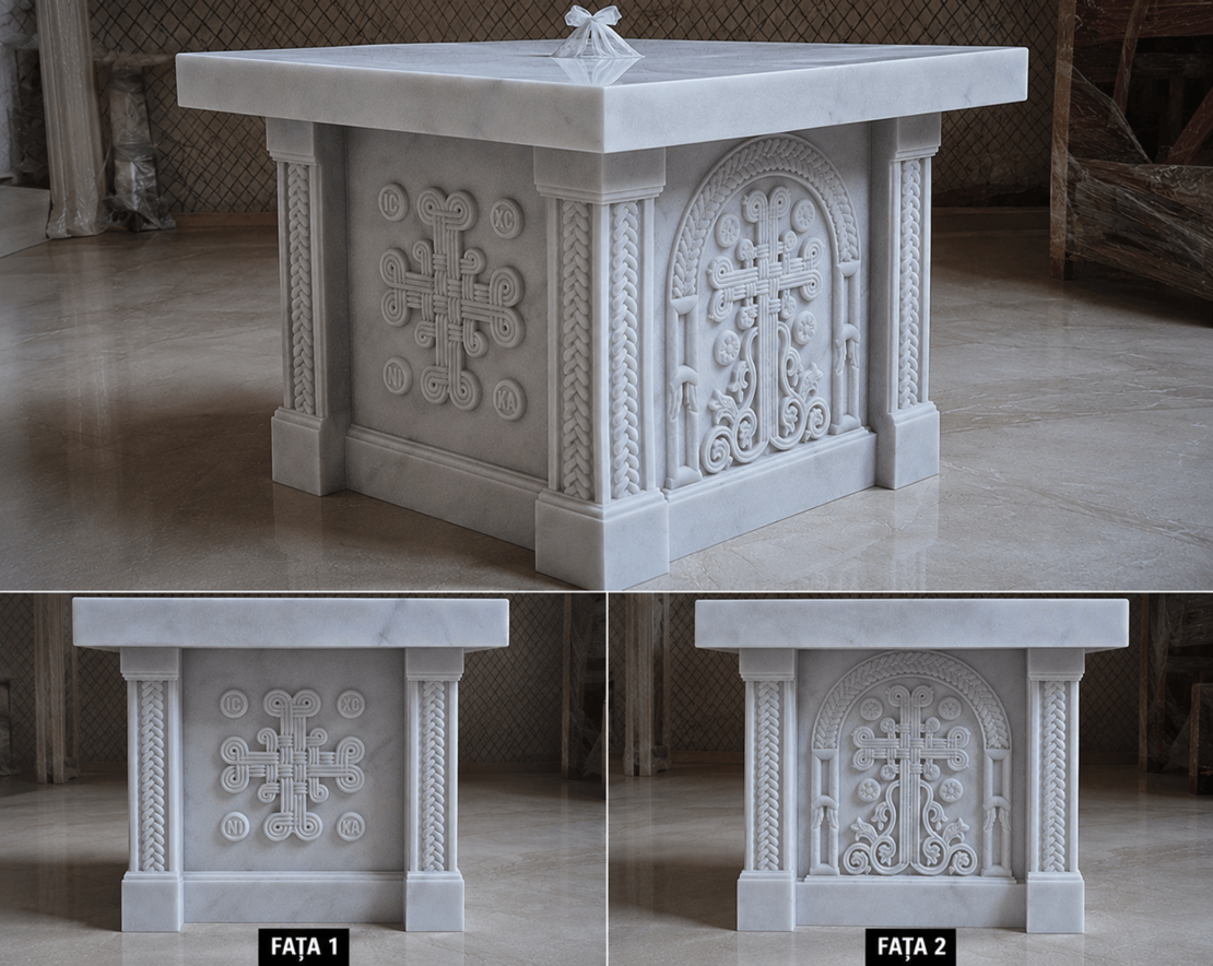DIV-2049 MASA ALTAR DIN MARMURA MASIVA VEDERE TOATE FETELE