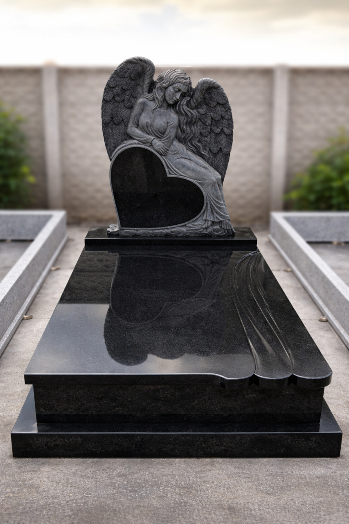 PRM-1829 MORMANT MASIV  GRANIT NEGRU PENTRU O PERSOANA