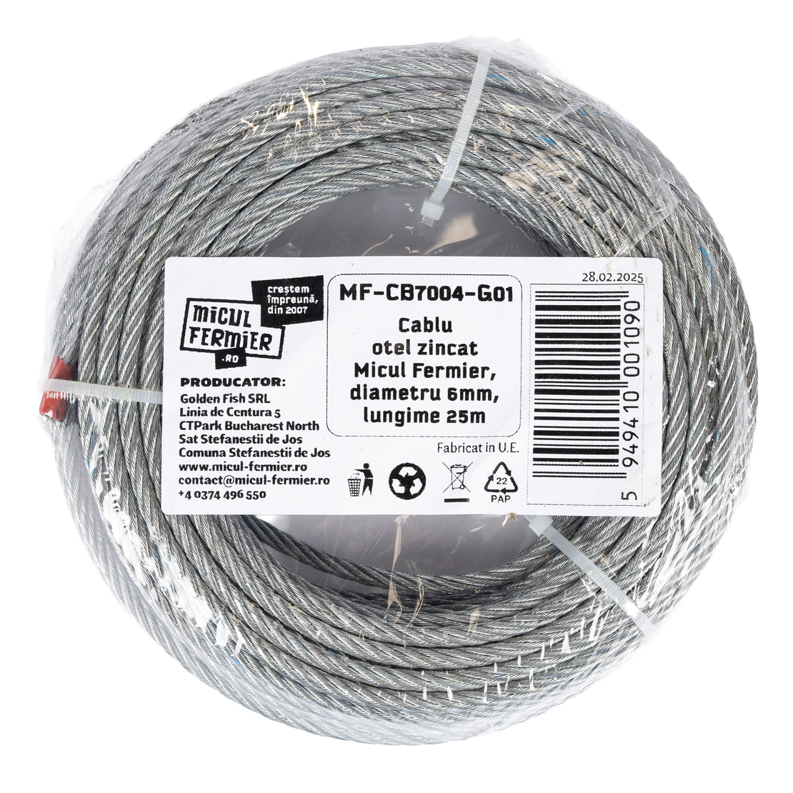 Cablu otel zincat Micul Fermier, diametru 6mm, lungime 25m