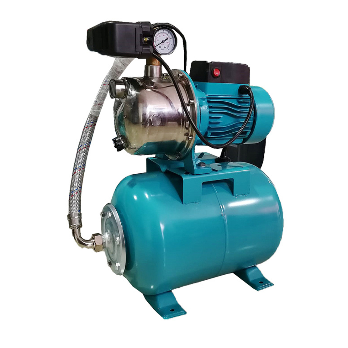 Hidrofor Detoolz 0.75 kW, debit 3300l/h, inaltime de pompare 45m, carcasa pompa inox, volum butelie 24 litri