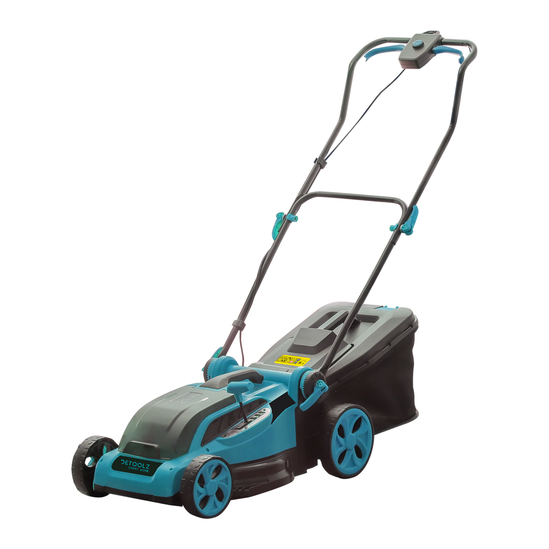 Masina de tuns gazon Detoolz, doua porturi 18V, latime de taiere 38cm, colector 36L