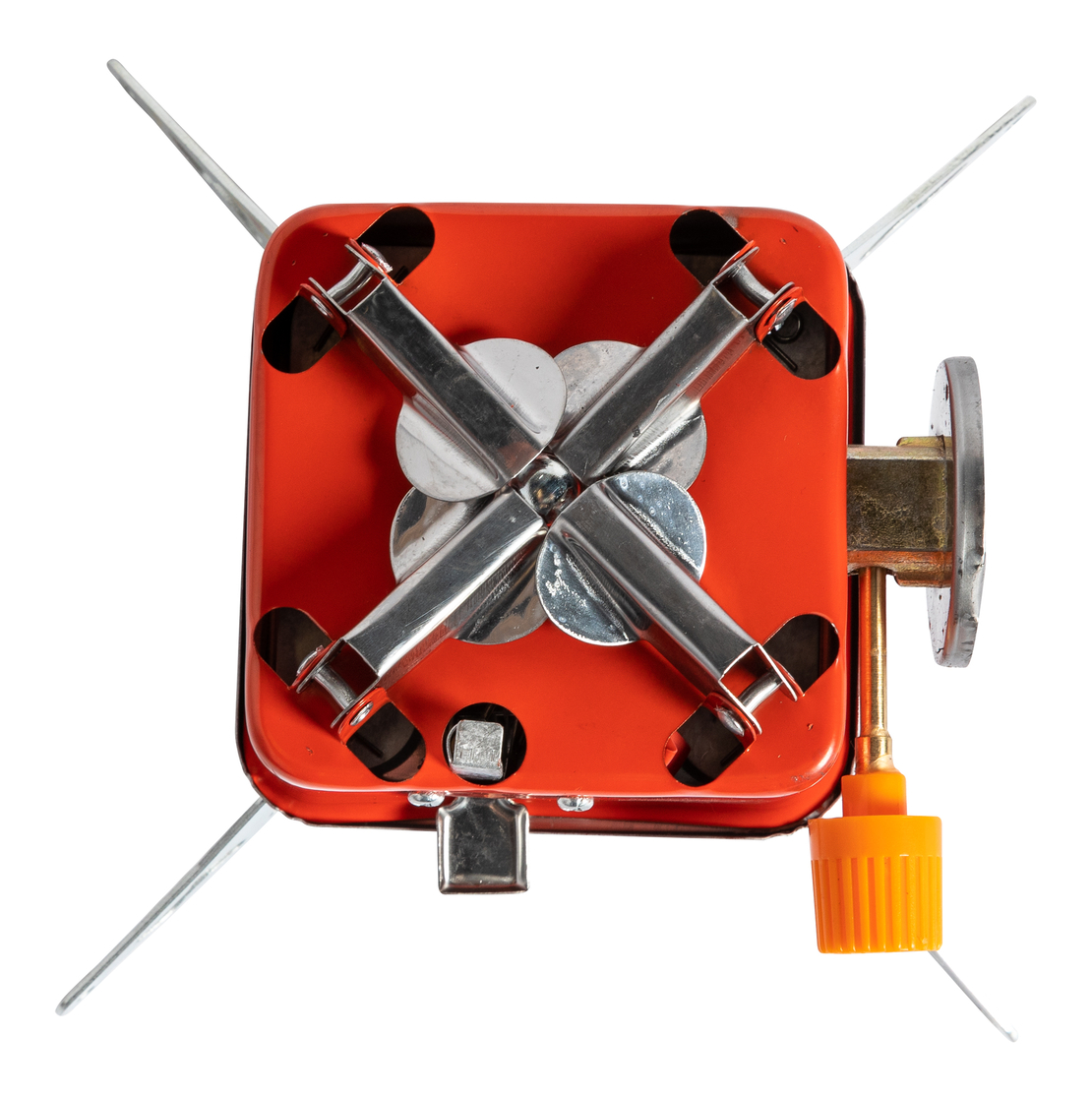 Aragaz camping Micul Fermier, putere termica 2.8 kW, aprindere piezo-electrica, compatibil rezerva gaz spray, 95*95mm