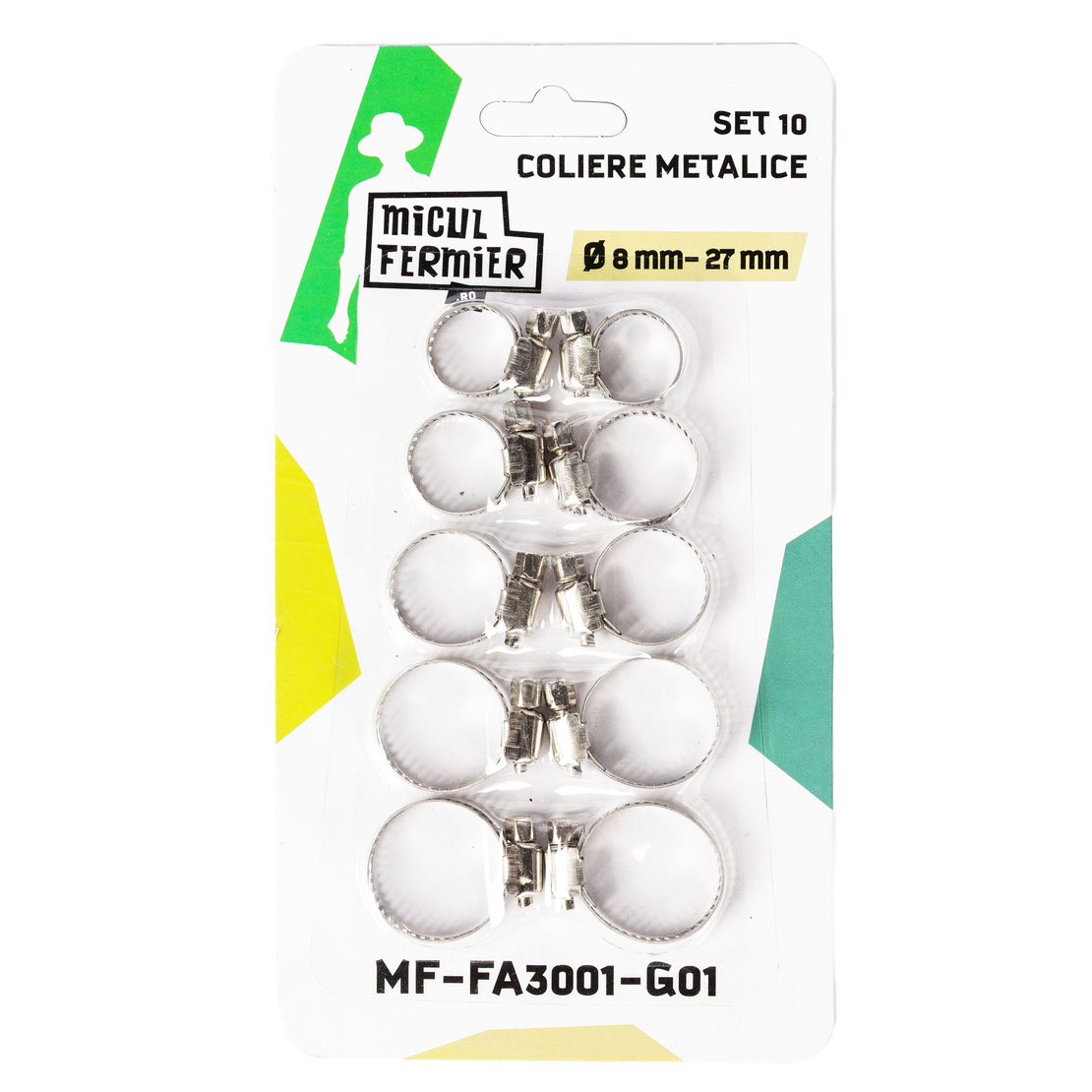 Set 10 Coliere Metalice Micul Fermier Ø8mm-27mm