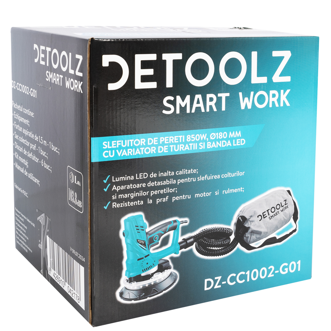 Slefuitor de pereti 850W, Ø180mm, cu variator de turatie si banda LED