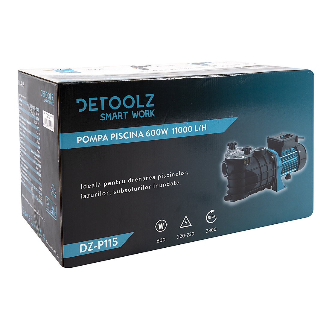 Pompa apa recirculare iaz, piscina, subsol inundat, cu filtru incorporat 600W 11000l/ora