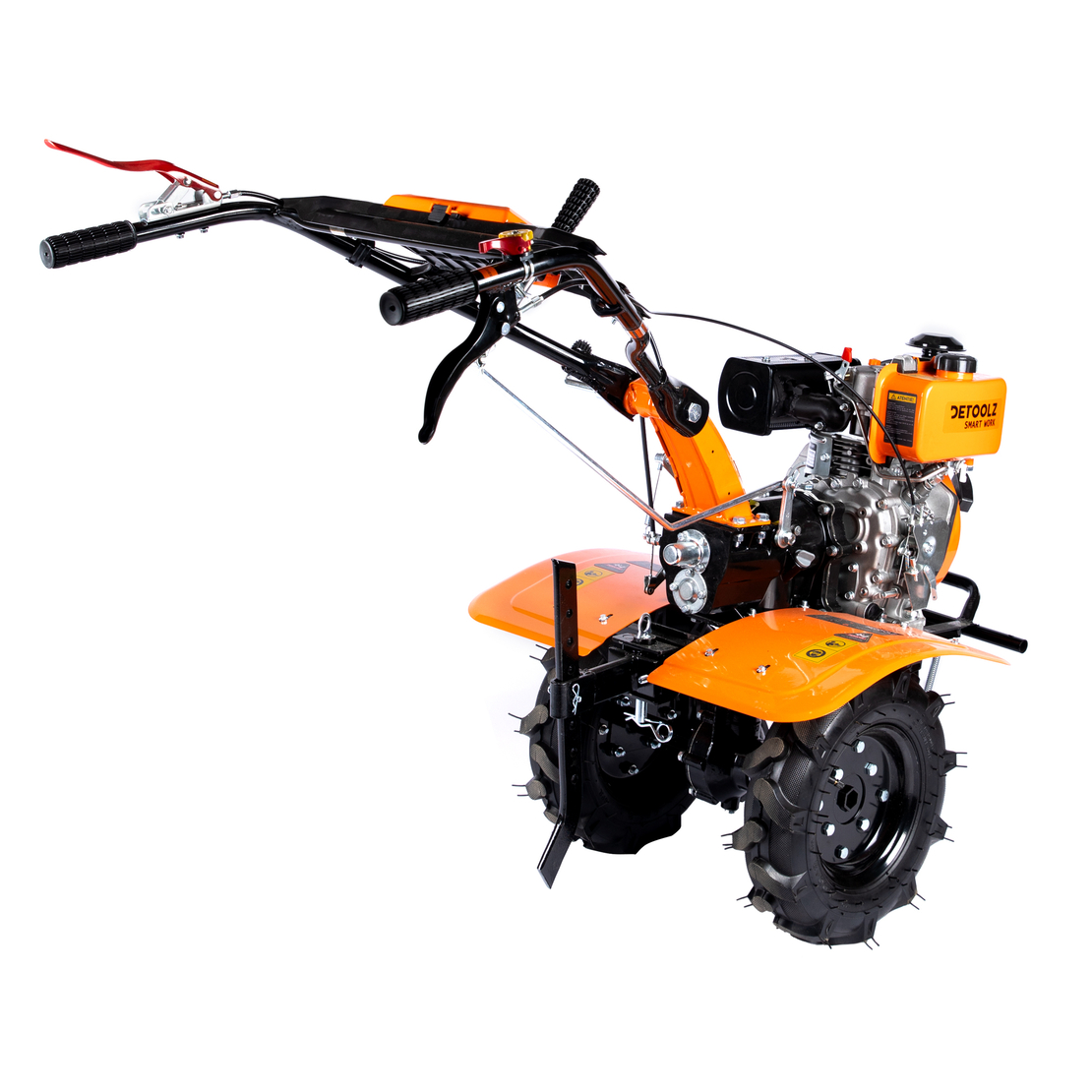 Motocultor DETOOLZ 7CP 280CC, motorina, 4T, 3 viteze, pornire manuala, cu roti