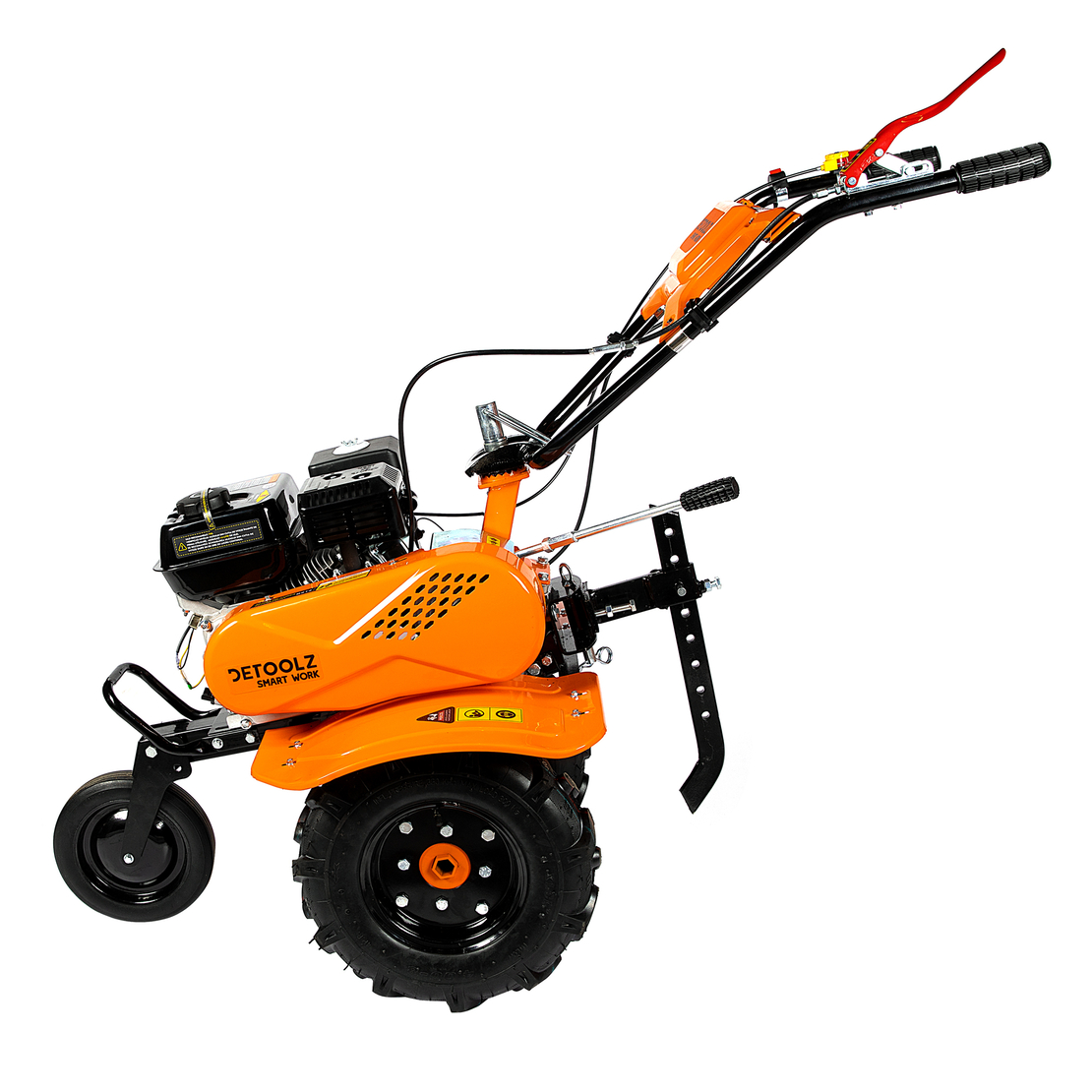 Motocultor Detoolz 8cp 212cc, benzina 4T, 3 viteze, pornire manuala, cu roti