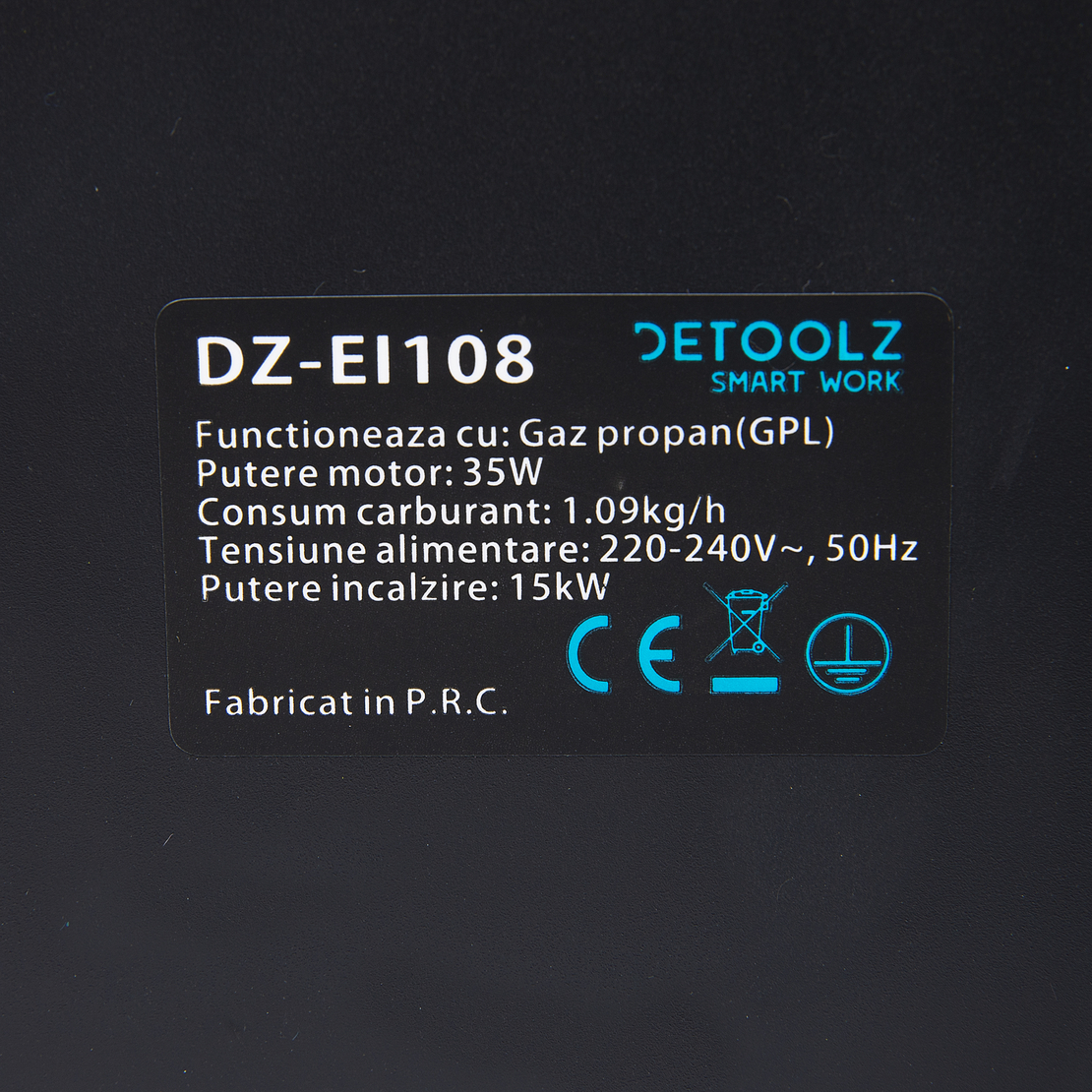 Tun de caldura pe gaz GPL 220-240V 50Hz 15KW