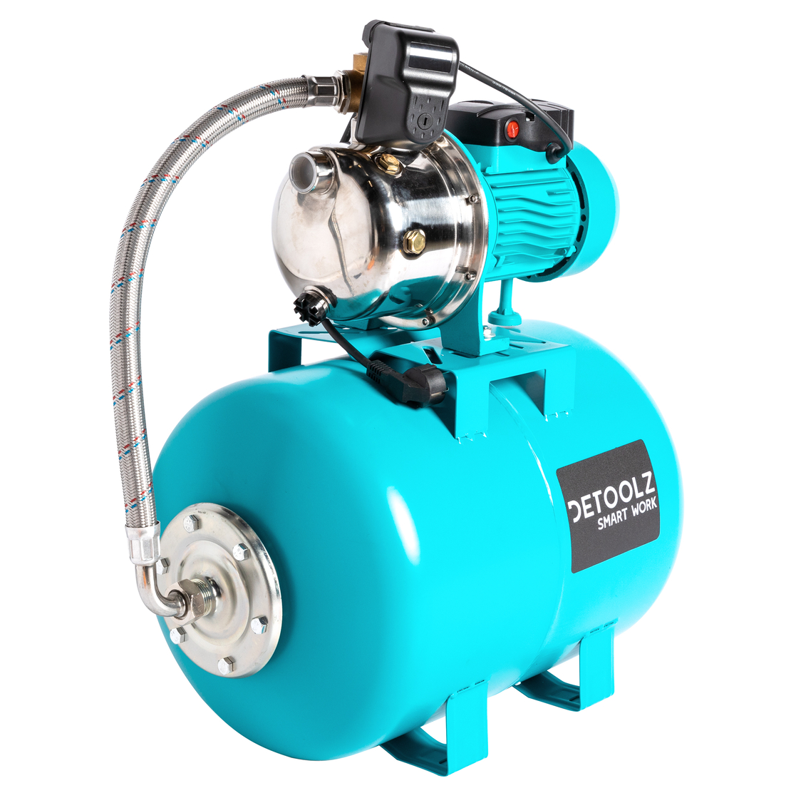 Hidrofor Detoolz 0.75 kW, debit 3300l/h, inaltime de pompare 45m, carcasa pompa inox, volum butelie 50 litri