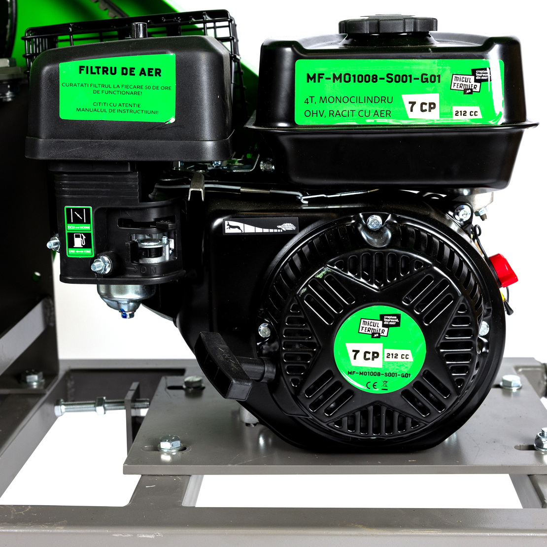 Tocator de crengi Micul Fermier, motor benzina 7CP, 80mm diametru maxim de taiere, pentru brichete