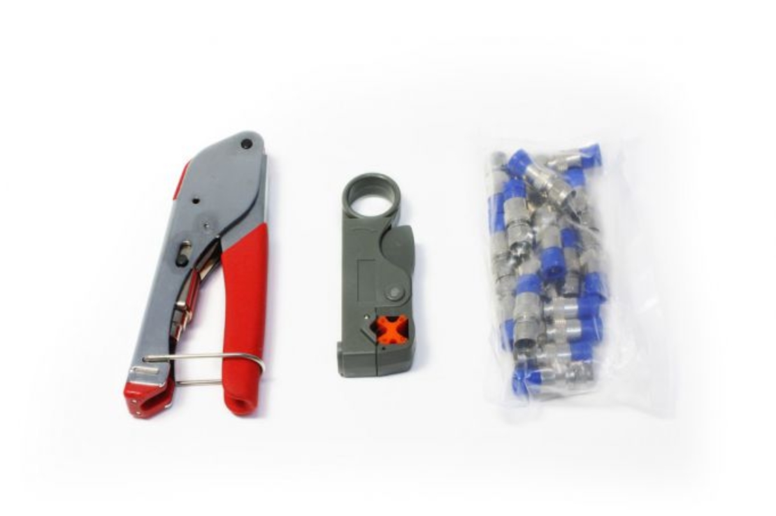 Set cleste compresie RG59/RG6, dezizolat cablu/mufe