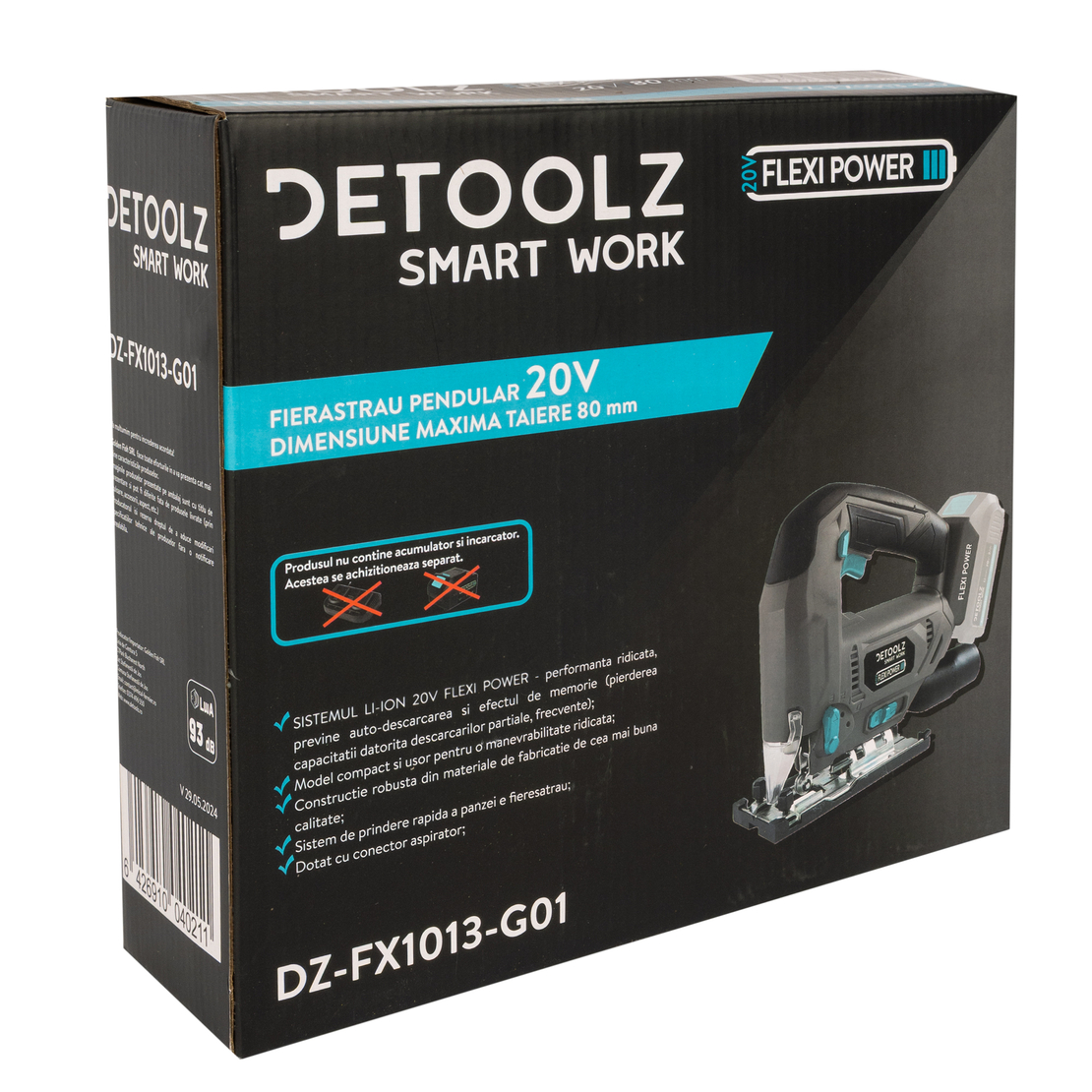 Fierastrau pendular Detoolz, 20V, dimensiune maxima taiere 80mm
