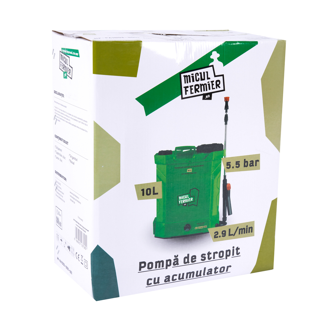 Pompa de stropit cu acumulator, Micul Fermier 10L