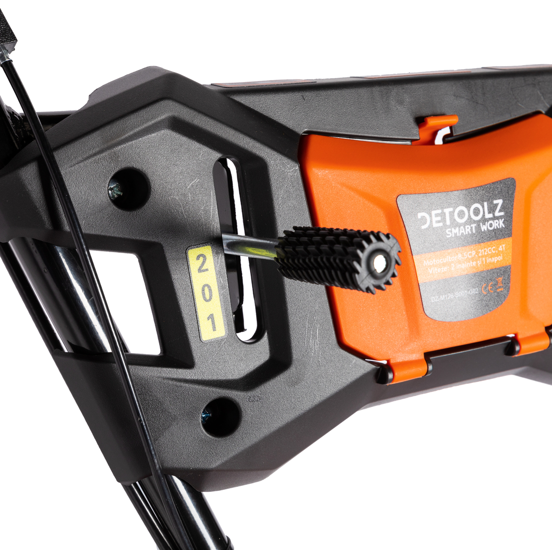 Motocultor Detoolz 8.5cp 212cc, benzina 4T, 3 viteze, pornire manuala, cu roti
