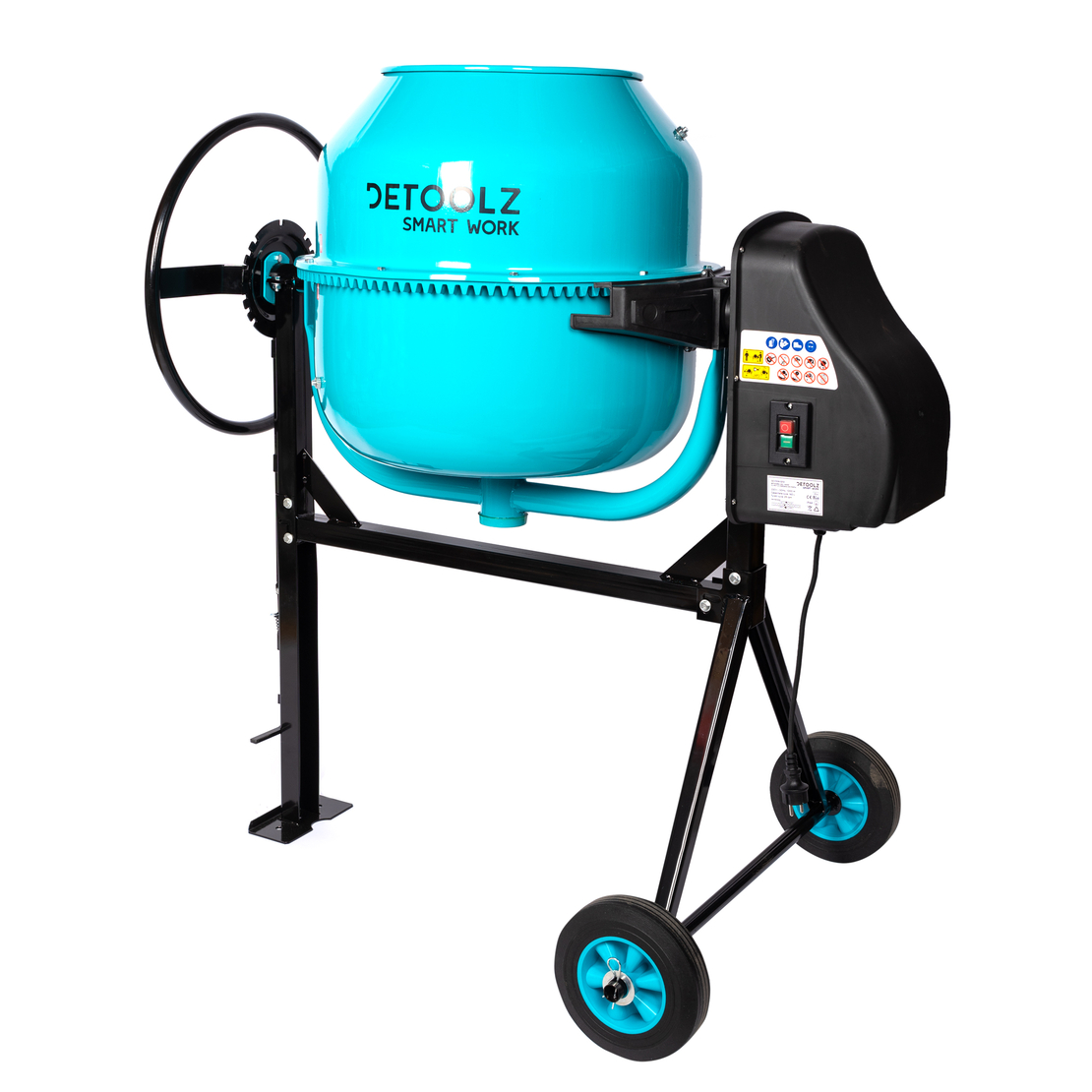 Betoniera Detoolz 180L, 1000W, cu roti si coroana de fonta