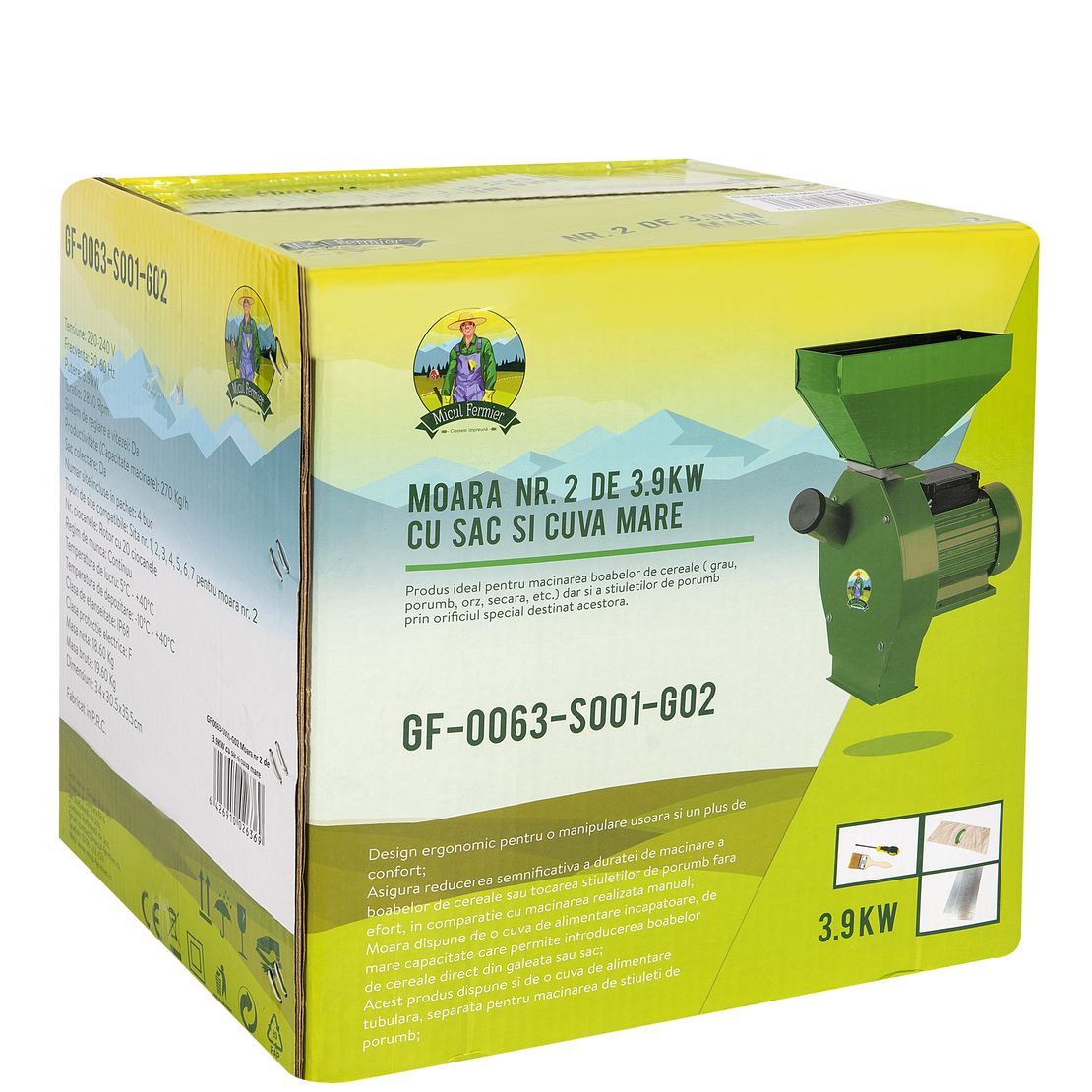 Moara nr 2 cu sac 3.9KW cuva mare