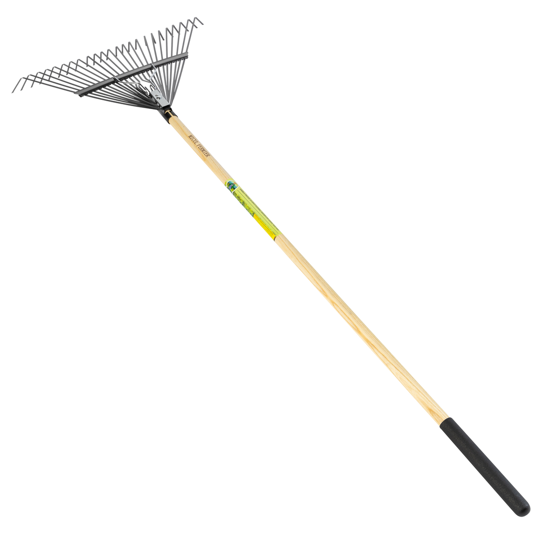 Grebla frunze 24 dinti flexibili,maner lemn,1650mm