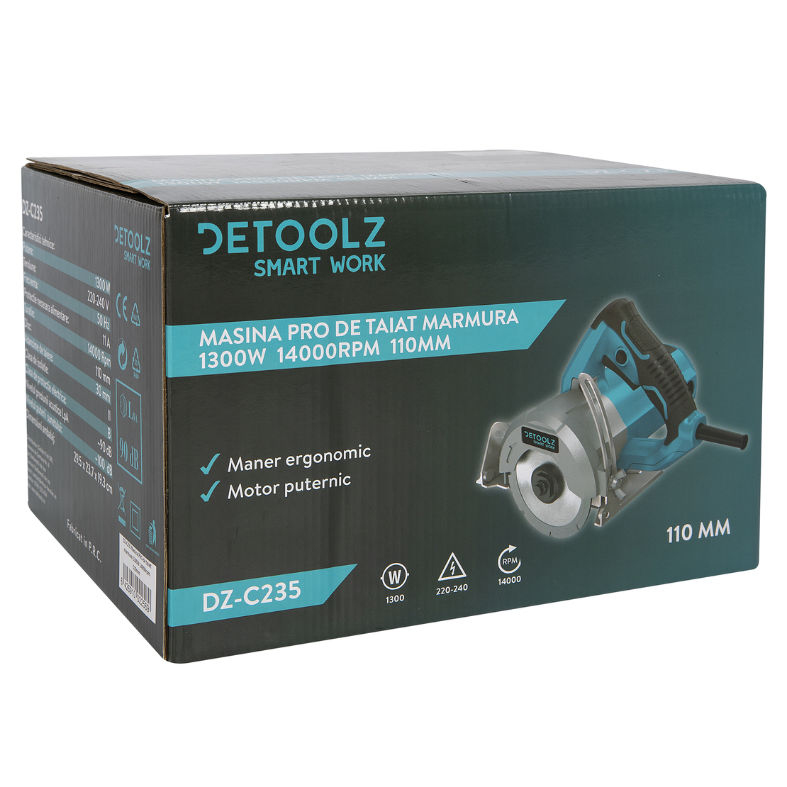 Masina pentru debitat placi ceramice Detoolz, putere 1300W, diametru disc 110mm