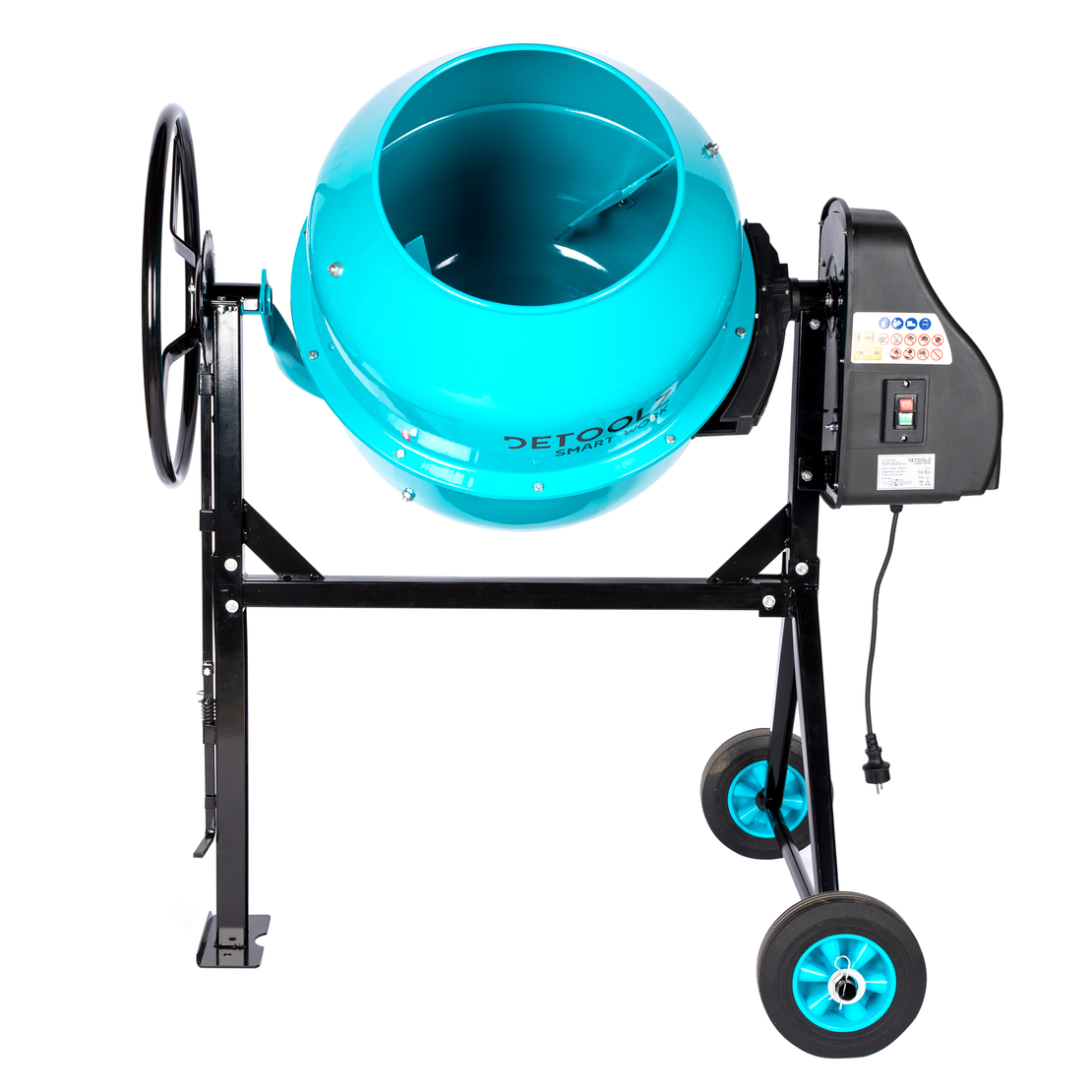 Betoniera Detoolz 180L, 1000W, cu roti si coroana de fonta