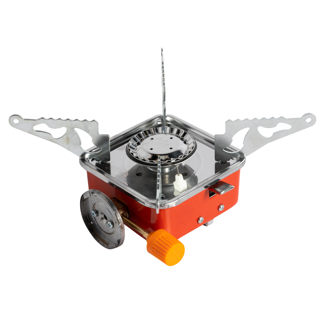 Aragaz camping Micul Fermier, putere termica 2.8 kW, aprindere piezo-electrica, compatibil rezerva gaz spray, 95*95mm