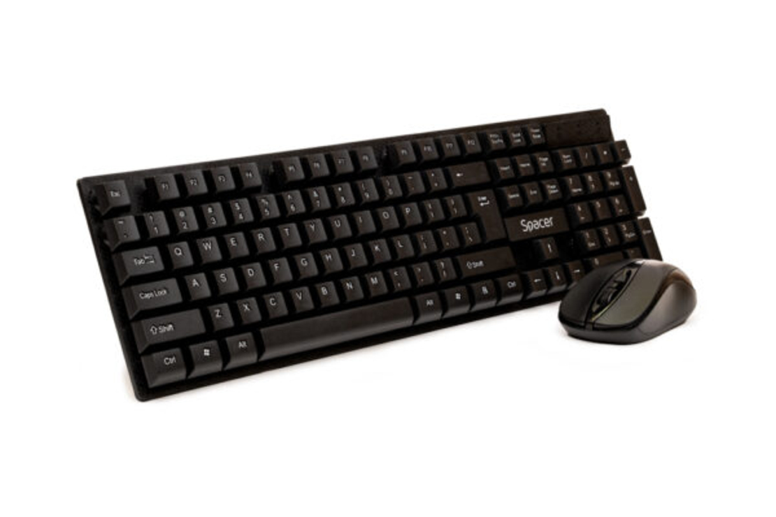 Kit Wireless SPACER – Tastatură + Mouse Wireless, Negru (SPDS-1100)