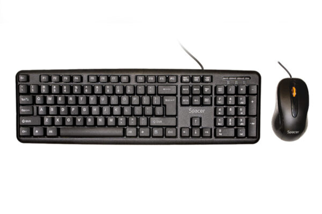 Kit SPACER USB Tastatură + Mouse Optic, Cablat, Negru (SPDS-S6201, SPKB-S62 + SPMO-F01)