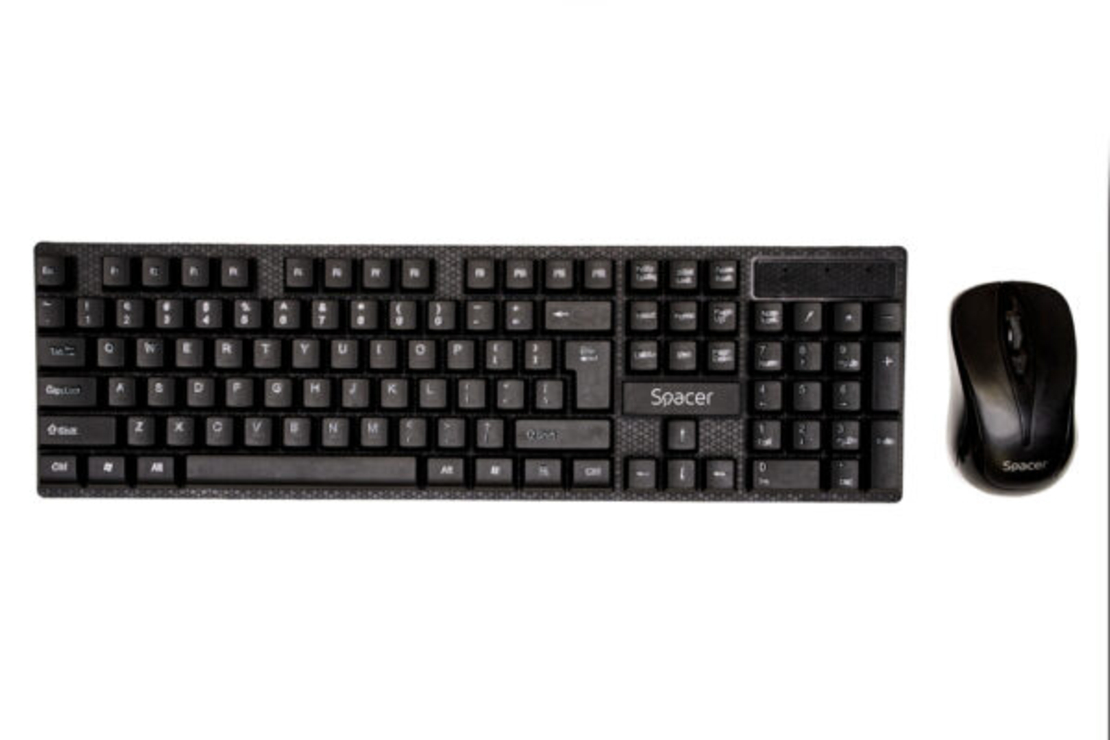 Kit Wireless SPACER – Tastatură + Mouse Wireless, Negru (SPDS-1100)